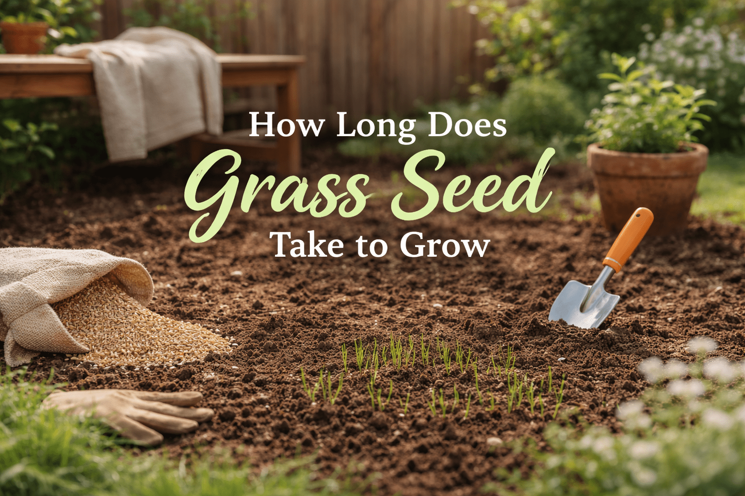 How long does grass seed take to grow with fresh soil and young grass shoots
